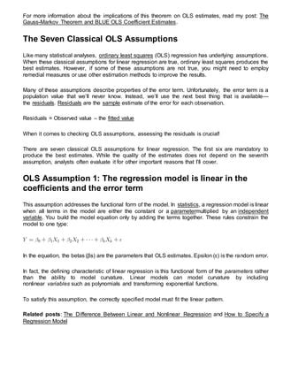 olsis assumption|7 Classical Assumptions of Ordinary Least Squares (OLS) Linear.